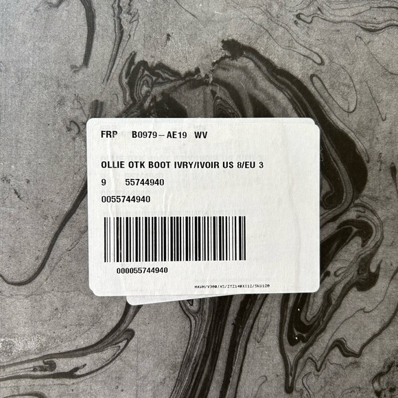 NIB Free People Jeffrey Campbell Ollie Over-the-Knee Boots in Light Grey Leather - Picture 13 of 16